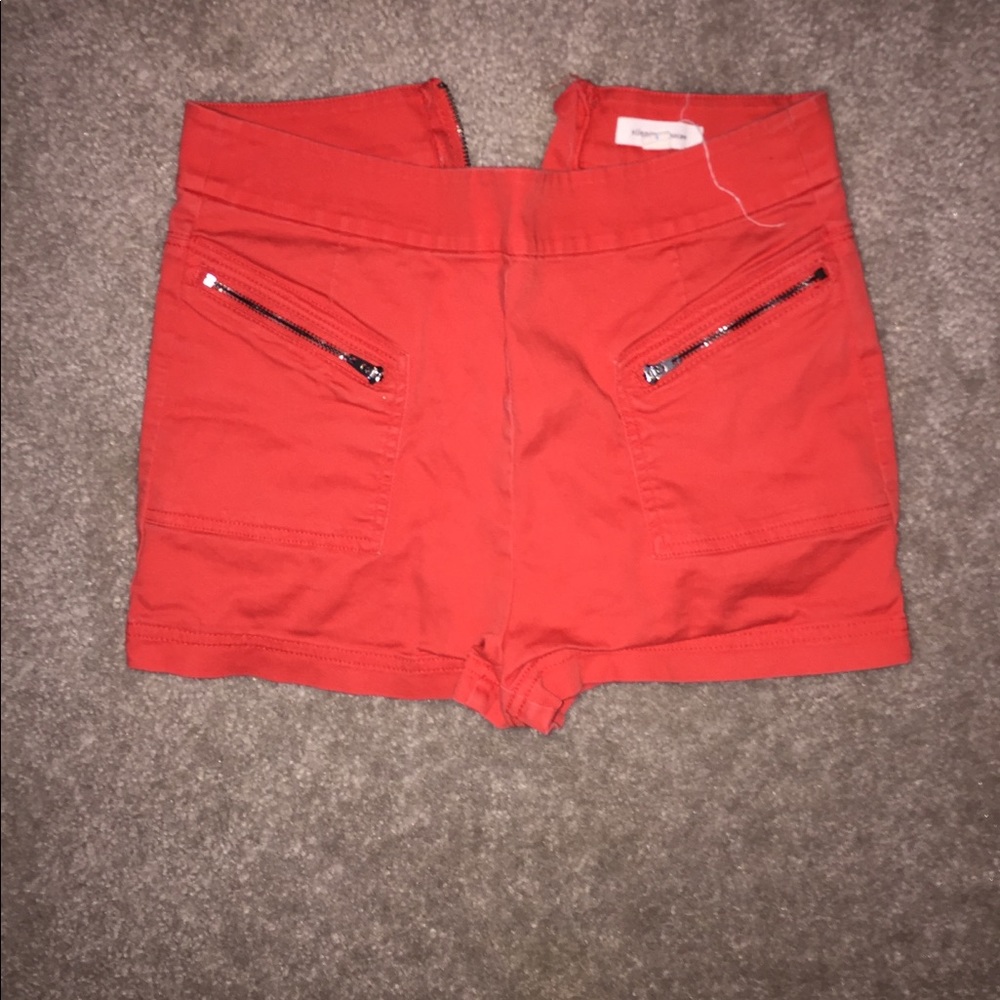 Red High Waisted Shorts